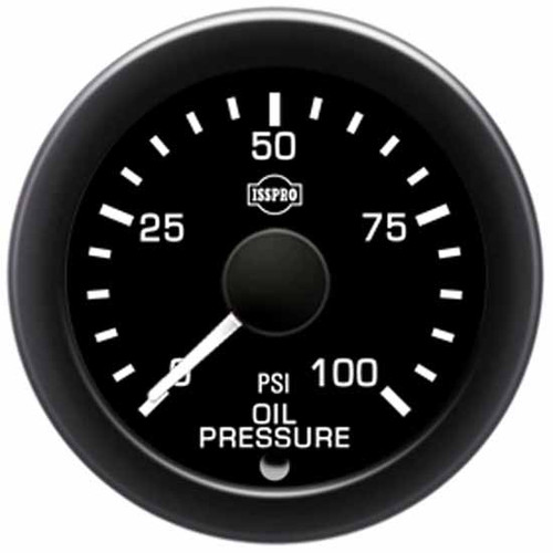 16 Inch Isspro 2-1/ Black Engine Oil Pressure Gauge Kit With Black Bezel, White Pointer For Dodge 2500, 3500