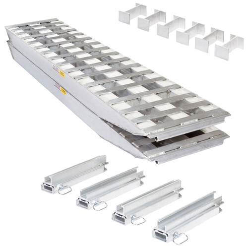 20 Inch Aluminum 2 Bunk Load Leveler / 2 Ramp System For Step Deck Trailers - 23, 500 Lb. Cap