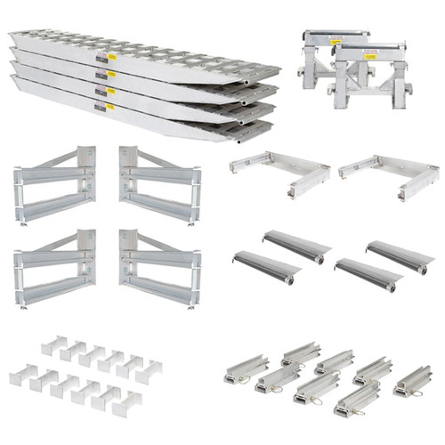 20 Inch 4 Bunk Load Leveler / 4 Ramp Master Kit For Step Deck Trailers- 23,500 Lb. Cap