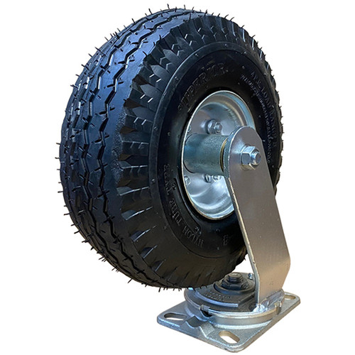 10 Inch Caster Assembly With Pneumatic Swivel Wheel For Premier Trailer Jack 600, 700 Series