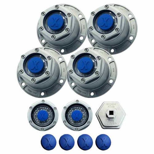 Starter Kit W/ 4 Spare Rubber Vent Plugs & 4 Greased Trailer/TN Tapered Spindle Axle Hub Caps