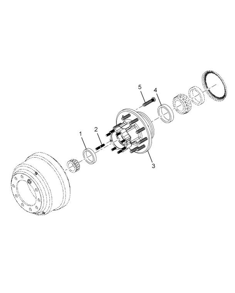 2589468C91 | Genuine International Rear Wheel Hub With Cups And Stud