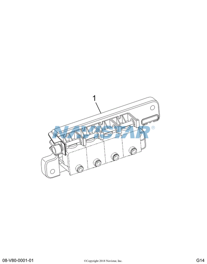 2505594C1 Navistar International Air Suspension Solenoid Bracket, 4 Pack