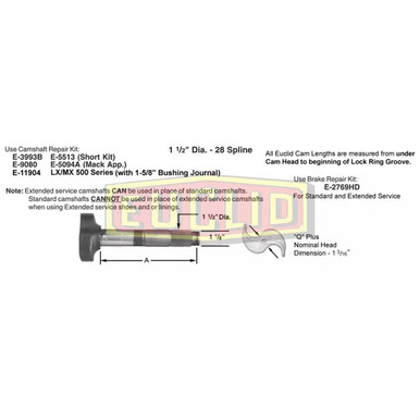 E-11581 Meritor Camshaft - LH