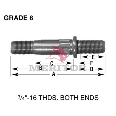 09-002082 Meritor Shoulder Serrated Wheel Stud