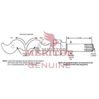 2210R8130 Meritor Camshaft Lh