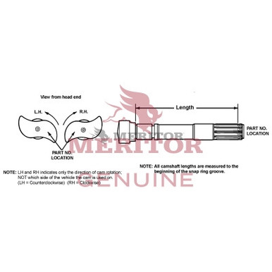 2210N6384 Meritor Camshaft Rh