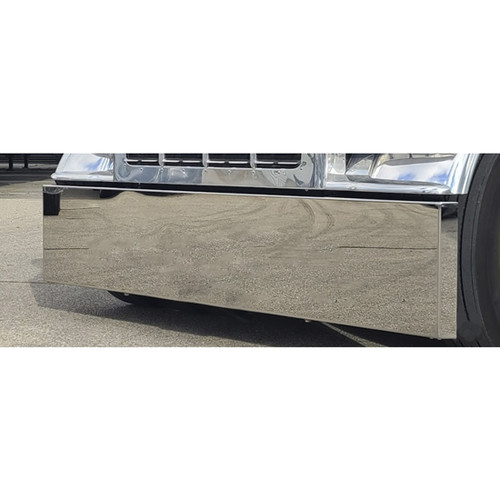 20 Inch SS Mitered End Bumper Boltless With Back Plate For Kenworth, Peterbilt