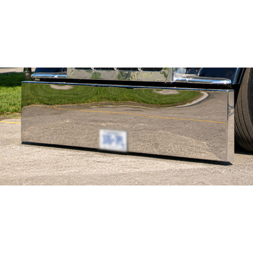 20 Inch Stainless Steel Texas Boxed End Bumper With Blind Mount Plates For Kenworth, Peterbilt