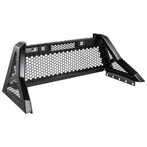 Military-Grade Aluminum Savage Cab Rack With Smooth Black Uprights, Honeycomb Mesh