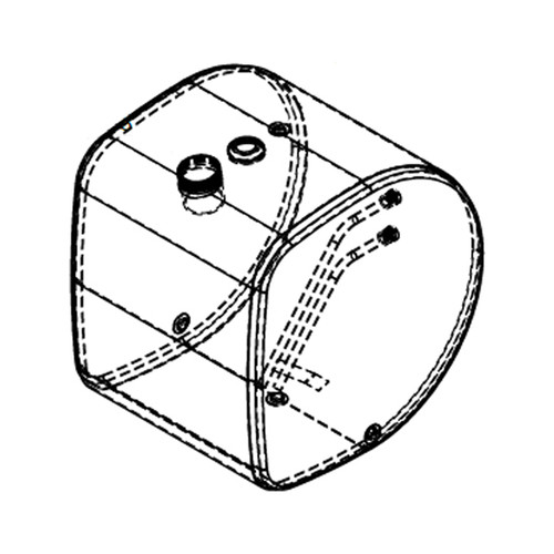 20 Inch Bestfit Aluminum Reverse D Fuel Tank 50 Gallon- 26 X 26 X - Center Fill- Passenger Side For Volvo