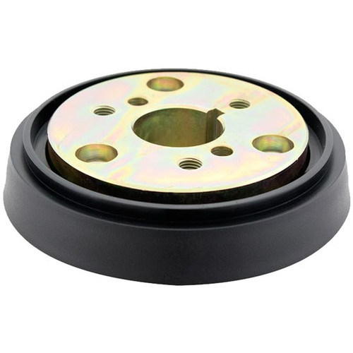 Black 3 Hole Bolt Steering Wheel Hub Adapter For Round Shaft With Keyway