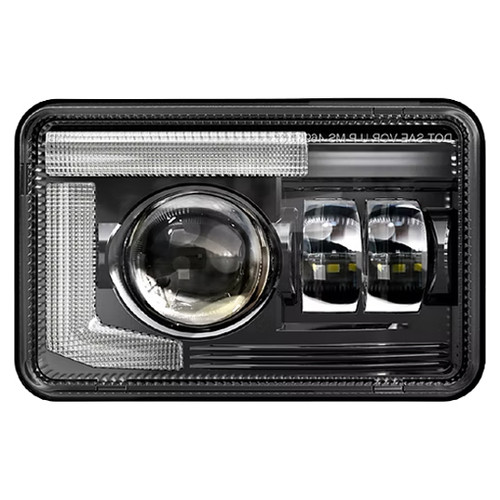 4 X 6 Inch Heated Projector Headlight W/ Black Housing