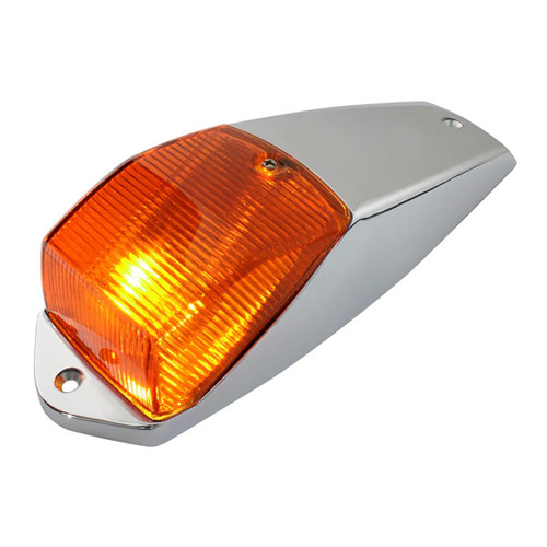 Rectangle Amber Cab Marker Light With Chrome Plastic Housing