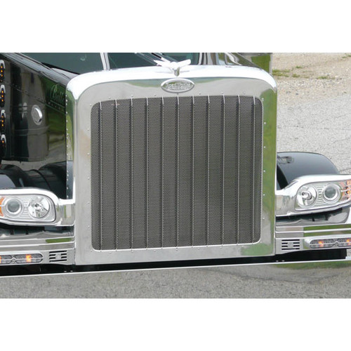 Stainless Steel Punched Grill Insert With Star Cutouts For Peterbilt 388 And 389