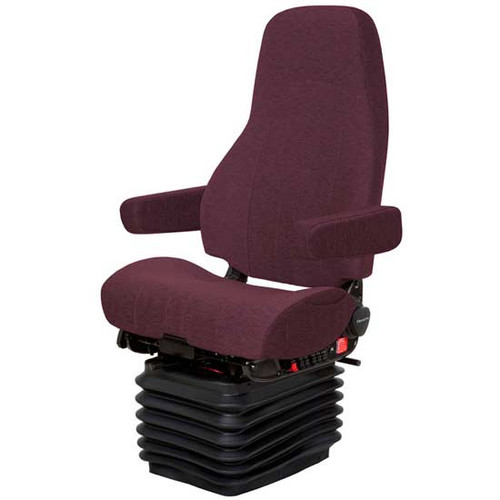 17 Inch Commodore Air High Back Seat With Standard Base, Dual Armrests, Back Cycler And Bellows - Cajun Red Mordura Cloth