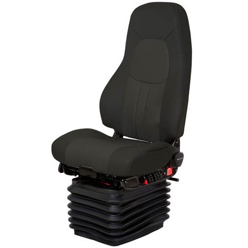 National Admiral Air High Back Standard Base With Passenger Swivel, Bellows, Heat, Wide Back - Black 2 Tone Leather