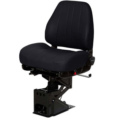 Rascal Black Vinyl Captain Air Low Back Seat Standard Base With Standard Damper, , Back Cycler, Air Lumbar Support, And With O Arm Rests And Back Cycler