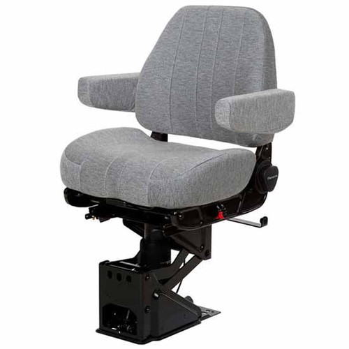 Medium Gray Mordura Cloth Captain Air Low Back Seat Standard Base With Arm Rest, Air Lumbar Support, Back Cycler, With O Back Cycler, And Bellows