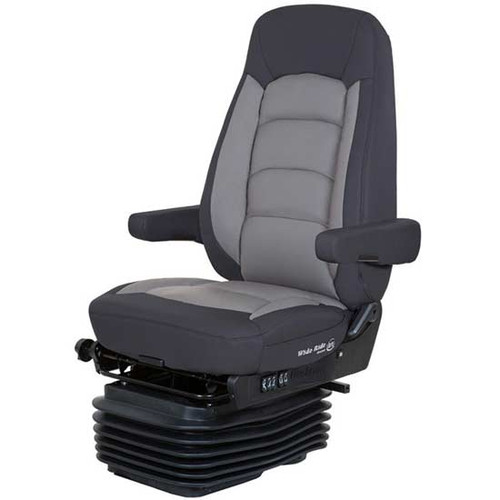 Bostrom Black/Gray Ultra-Leather Wide Ride +Serta Lopro Suspension Hi Back Seat With Heat And Armrests