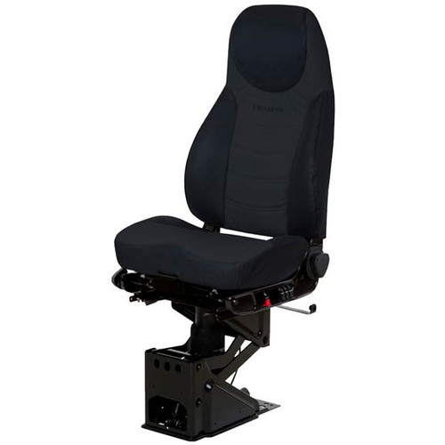 Raven Wing Black Ultraleather Corsair Air High Back Seat Standard Base With Standard Damper, Air Lumbar Support, Back Cycler, And With O Arm Rests And Back Cycler