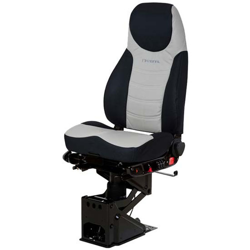 Raven Wing Black And Gray 2 Tone Ultraleather Corsair Air High Back Seat Standard Base With Backcycler, Heat, And With O Arm Rests