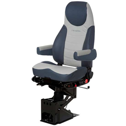 Corsair High Back Air Seat Standard Base With Backcycler, Armrests, Heat, Air Lumbar Support - Admiral Blue And Gray 2 Tone Ultraleather