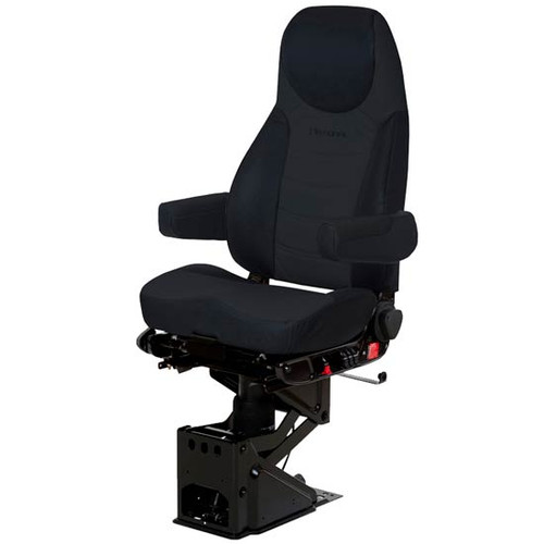 Raven Wing Black Ultraleather Corsair Air High Back Seat Standard Base With Arm Rest, Air Lumbar Support, Back Cycler, And Bellows