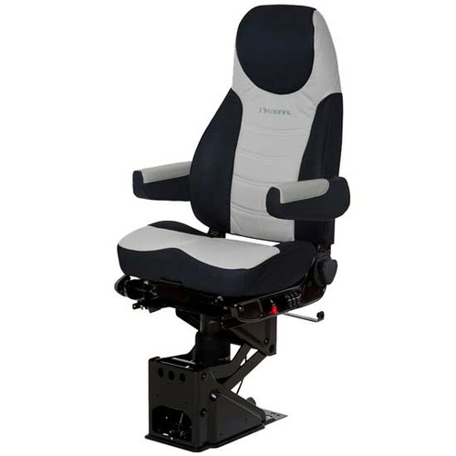 Raven Wing Black And Gray 2 Tone Ultraleather Corsair Air High Back Seat Standard Base With Air Lumbar Support, Arm Rests, Bellows, And With O Back Cycler