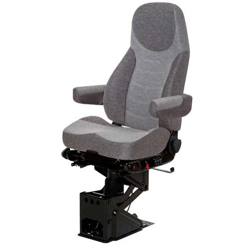 Charcoal Gray And Slate Dust Gray 2 Tone Mordura Cloth Corsair Air High Back Seat Standard Base With Air Lumbar Support, Arm Rests, Heat, And With O Back Cycler
