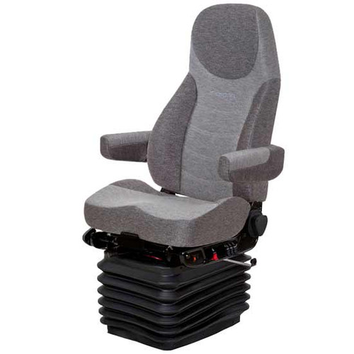 Charcoal Gray And Slate Dust Gray 2 Tone Mordura Cloth Corsair Air High Back Seat Standard Base With Air Lumbar Support, Arm Rests, Heat, Bellows, And With O Back Cycler