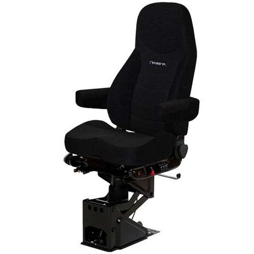 Black Mordura Cloth Corsair Air High Back Seat Standard Base With Arm Rest, With O Back Cycler, Back Cycler, Heat, Air Lumbar Support