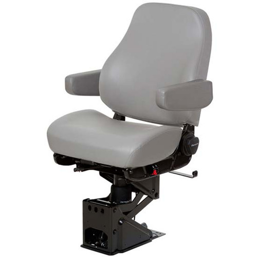 National Ensign Mid-Back Air Seat With Armrests - Opal Gray Vinyl