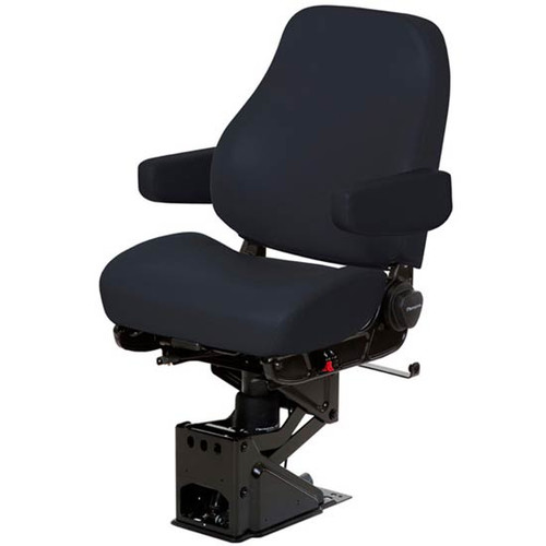 National Ensign Mid-Back Air Seat With Armrests - Black Vinyl