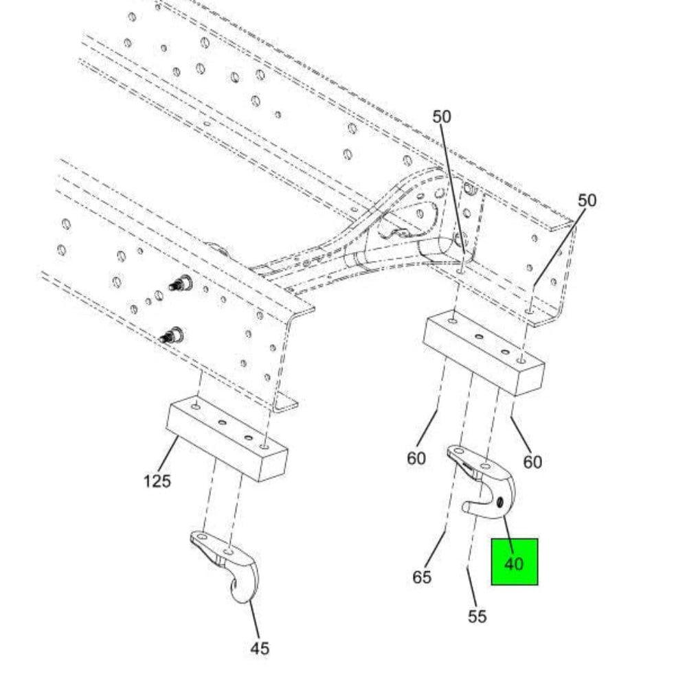 3558824C1 | Genuine International Bracket Right Tow Hook Crossmember