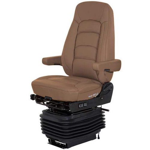 Bostrom Wide Ride +Serta Hipro Suspension Hi Back Seat With Heat And Armrests - Tan Ultra-Leather