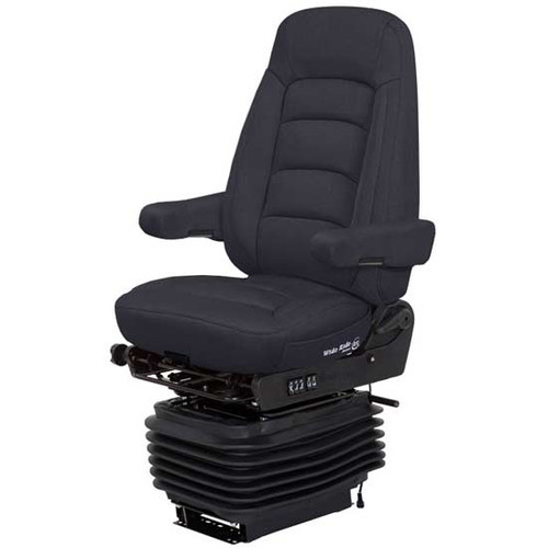 Bostrom Black Titan Cloth Wide Ride +Serta Hipro Suspension Seat - Hi Back Driver Swivel With Armrests