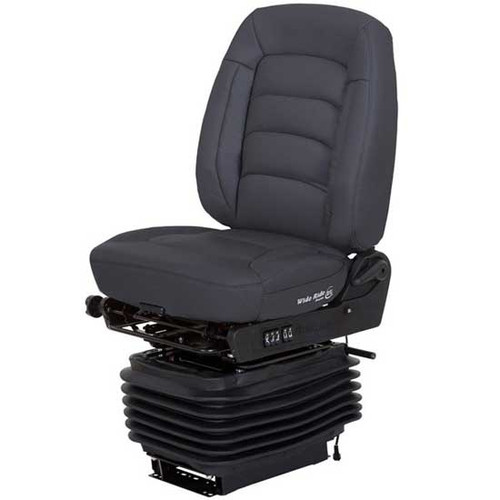 Bostrom Black Ultra-Leather Wide Ride +Serta Hipro Suspension Mid Back Seat With O Arm Rests
