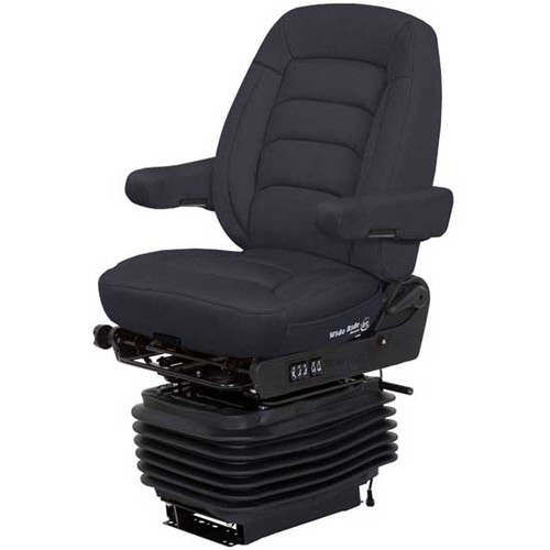 Bostrom Black Titan Cloth Wide Ride +Serta Hipro Suspension Mid Back Seat With Armrests