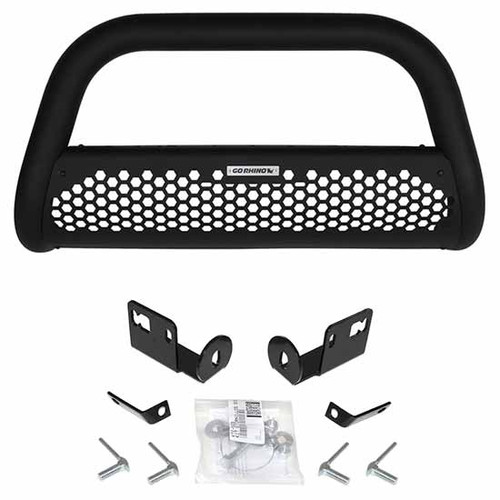 3 Inch Rc2 Textured Black Steel Bull Bar With Holes For 2 Light Cubes, Tubing