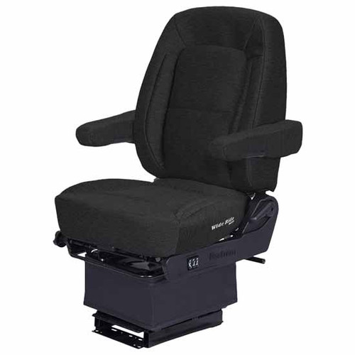 Black Endura Cloth Bostrom Wide Ride Hipro Mid Back Seat With Dual Armrests And High Base