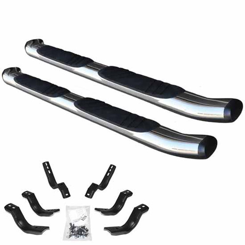 Chrome Composite Side Step Kit For Chevrolet Silverado, Gmc Sierra 1500, 2500, 3500 Extended Cab