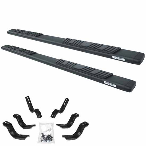 5 Inch Go Rhino Oe Xtreme Low Profile Textured Black Galvanized Steel Sidesteps With Brackets, Complete Kit For 2017 - Current Ford F-250, F- 350 With Super Cab