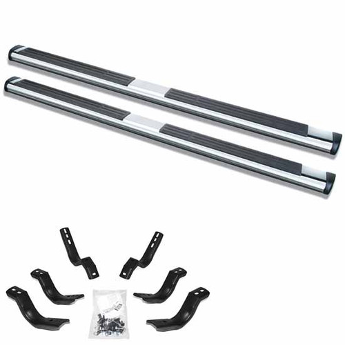6 Inch Go Rhino Oe Xtreme Textured Polished Stainless Steel Sidesteps With Brackets, Complete Kit For Dodge Ram 1500, 2500Hd, 3500Hd Crew Cab