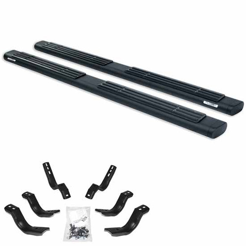 6 Inch Go Rhino Oe Xtreme Textured Black Galvanized Steel Sidesteps With Brackets, Complete Kit For Ford F-250, F- 350 With Crew Cab
