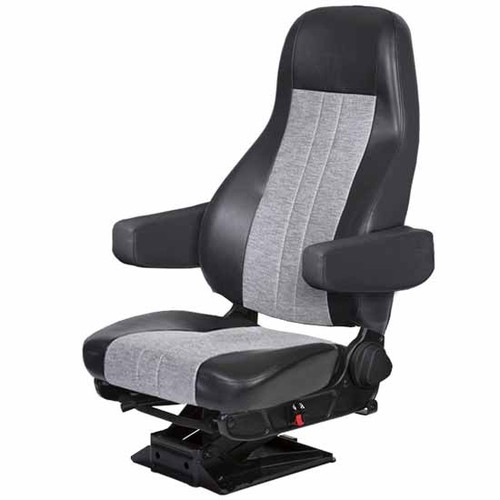 Black And Medium Gray 2 Tone Mordura Cloth Engsign Air High Back Seat Low Base With Arm Rests, Bellows, And With O Back Cycler -