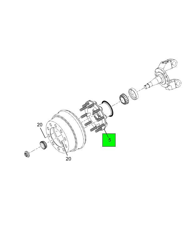 4124617C92 | Genuine International Front Wheel Aluminum Hub With Rotor (Abs)
