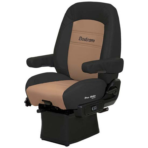 Bostrom Pro Ride Low Base Mid-Back Seat - Black/Tan Ultraleather