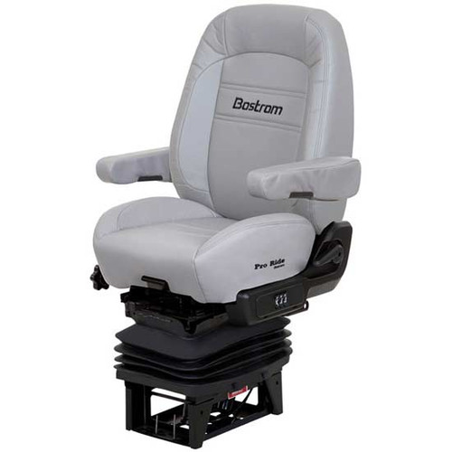 Bostrom Gray Ultra-Leather Proride Standard Base Mid Back Seat With Dual Armrests