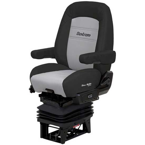 Bostrom Black And Gray Ultraleather Hipro 915 Mid Back Seat, Standard Base With Bellows